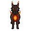 Blazeborn, a towering horned blaze Kin
